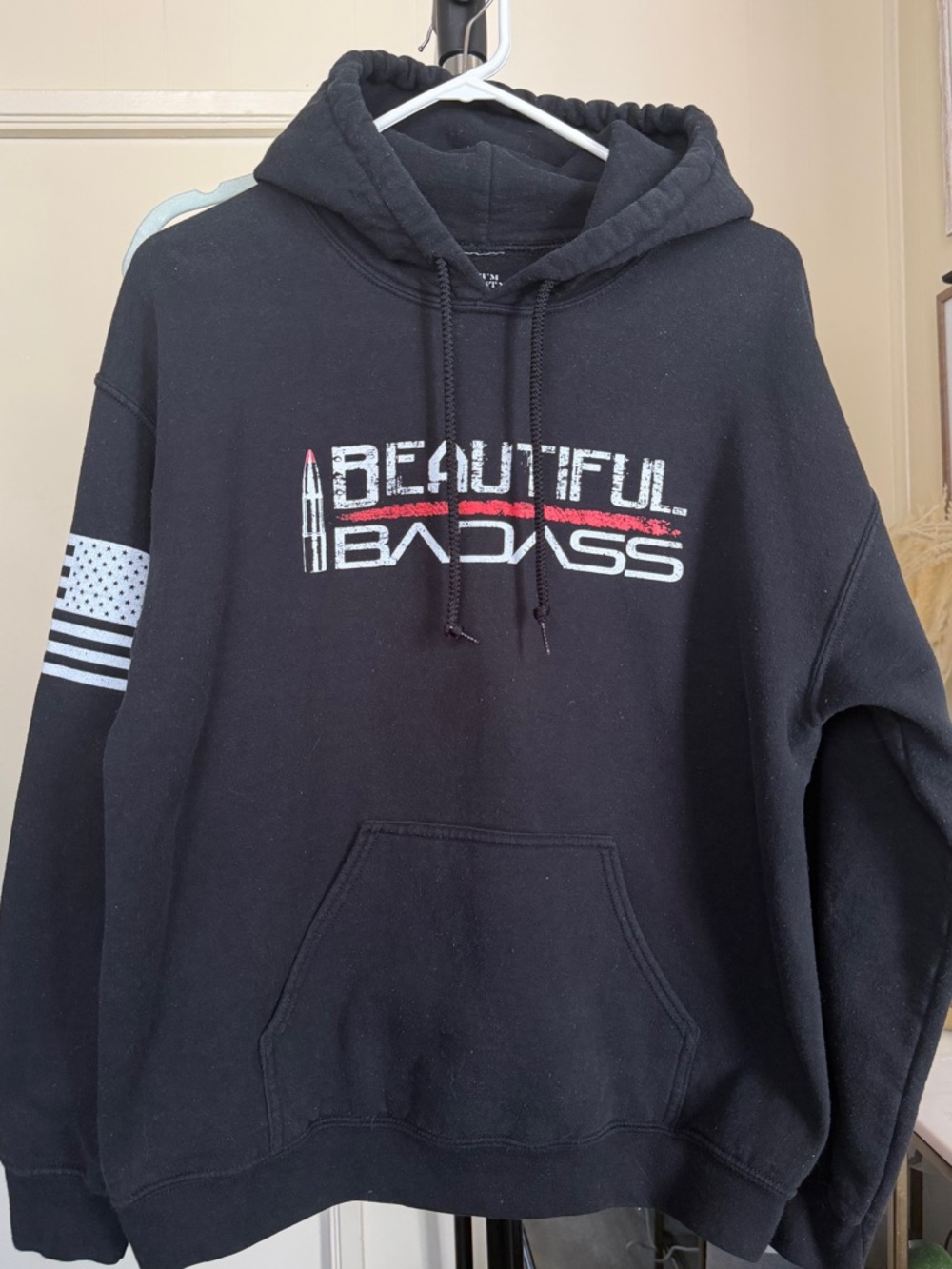 ***SOLD***Beautiful Badass Black Graphic Hoodie